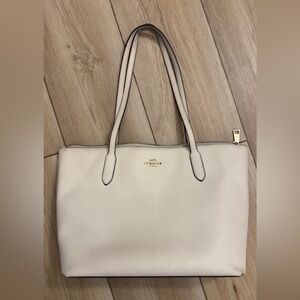 Coach Cream Leather Tote Bag